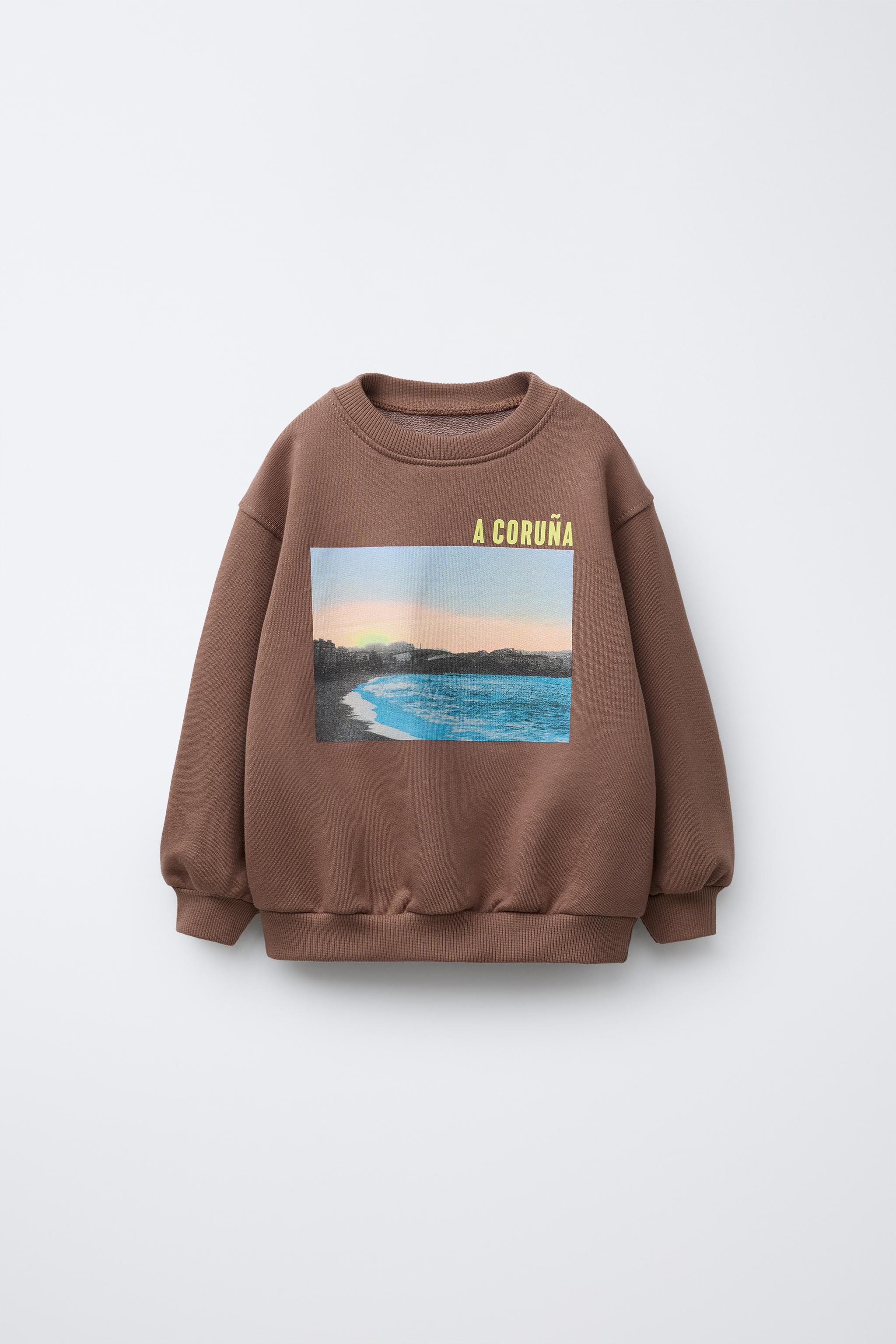 SUDADERA CIUDAD A CORUÑA Chocolate ZARA España