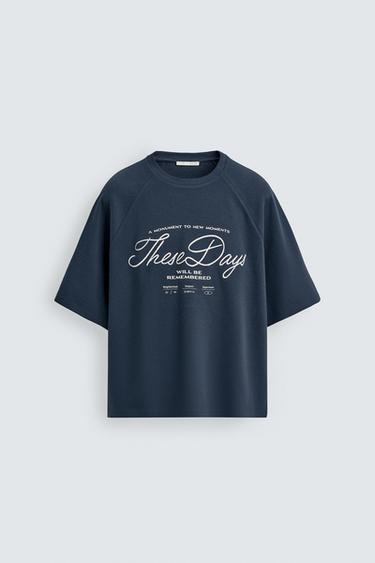 CAMISETA ESTRUCTURA WAFFLE - Marino de Zara - Imagen 0