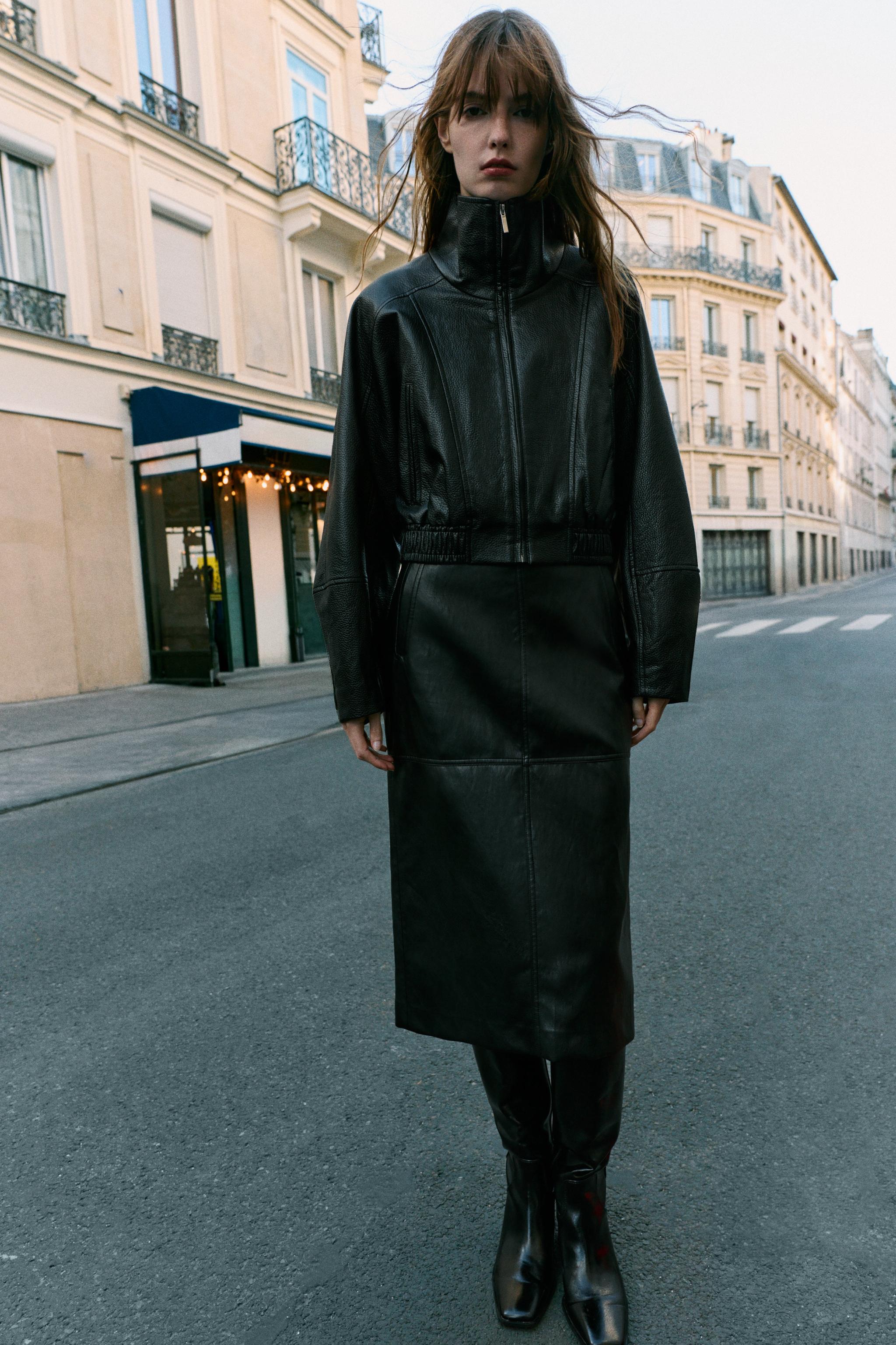ブラックフェイクレザージャケット – レディース | ZARA 日本