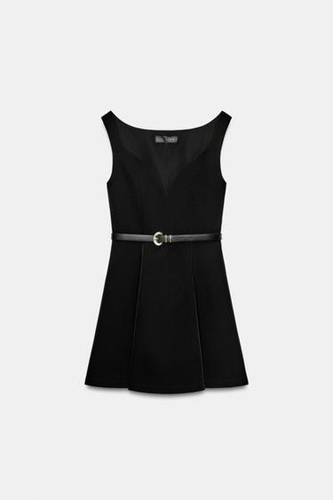 ROBE MINI AVEC CEINTURE - Noir de Zara - Image 7
