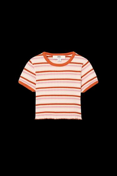 LIMITED EDITION STRIPED CROPPED T-SHIRT - Multicoloured by Zara