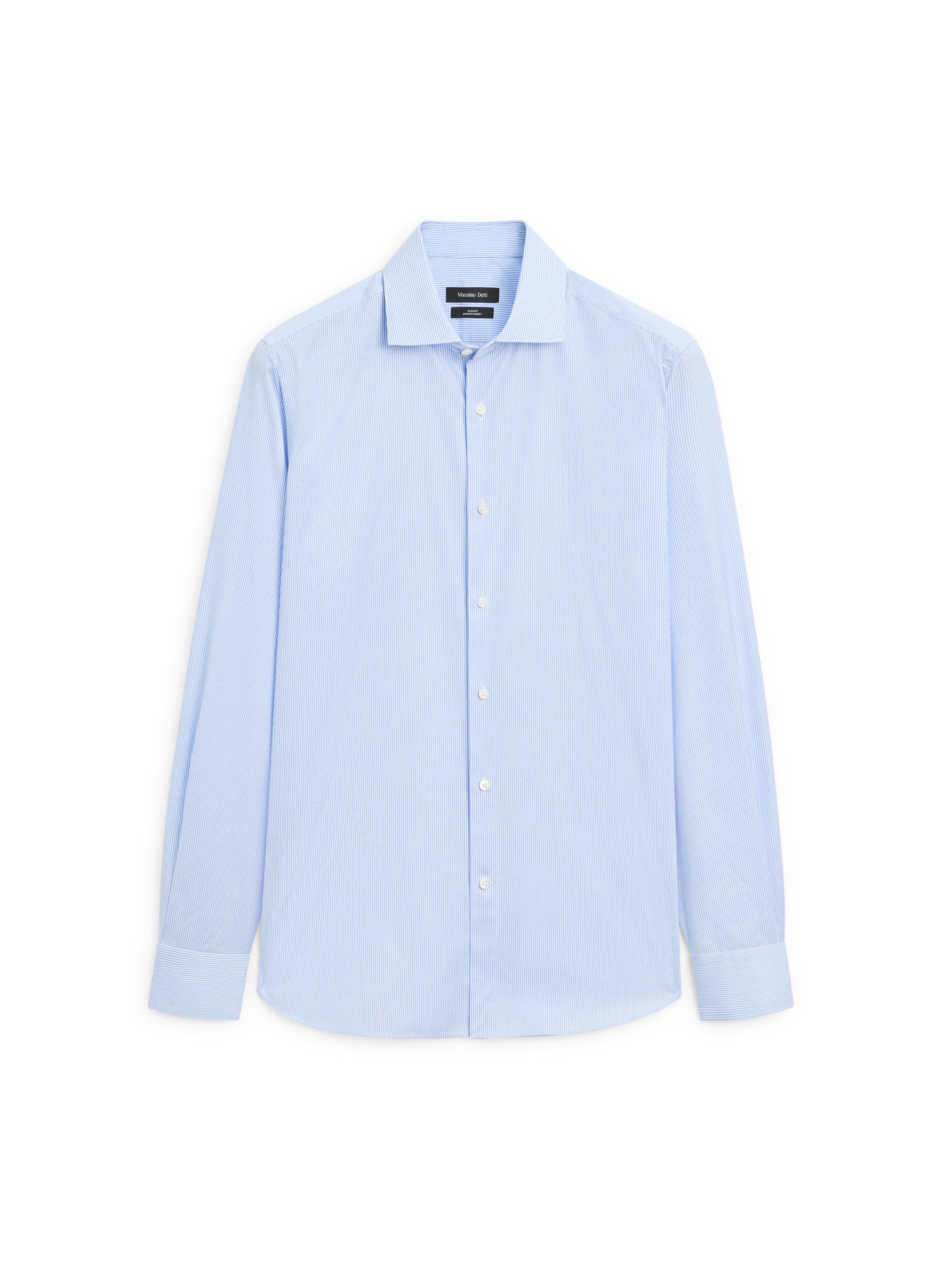 Slim fit striped twill shirt