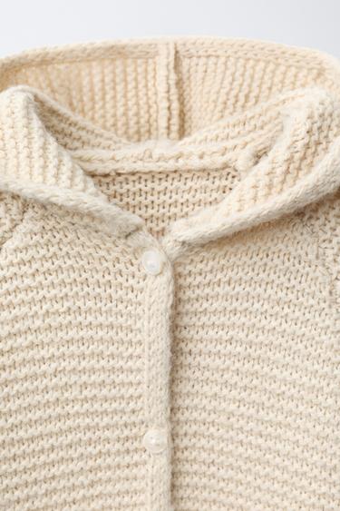 COMBINAISON LONGUE EN MAILLE ÉPAISSE À CAPUCHE - Beige clair de Zara - Image 2