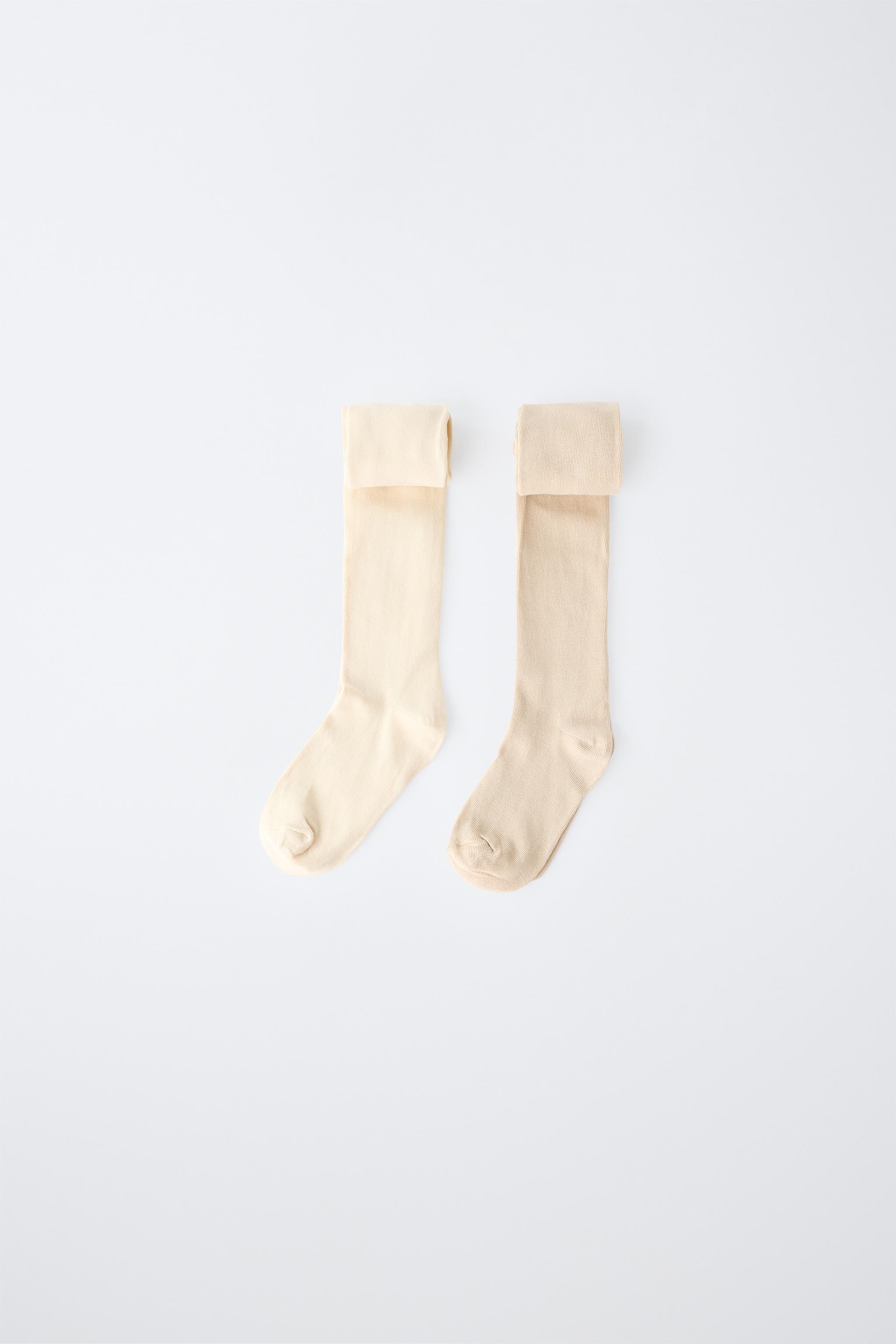 TWO-PACK PLAIN TIGHTS — Sand