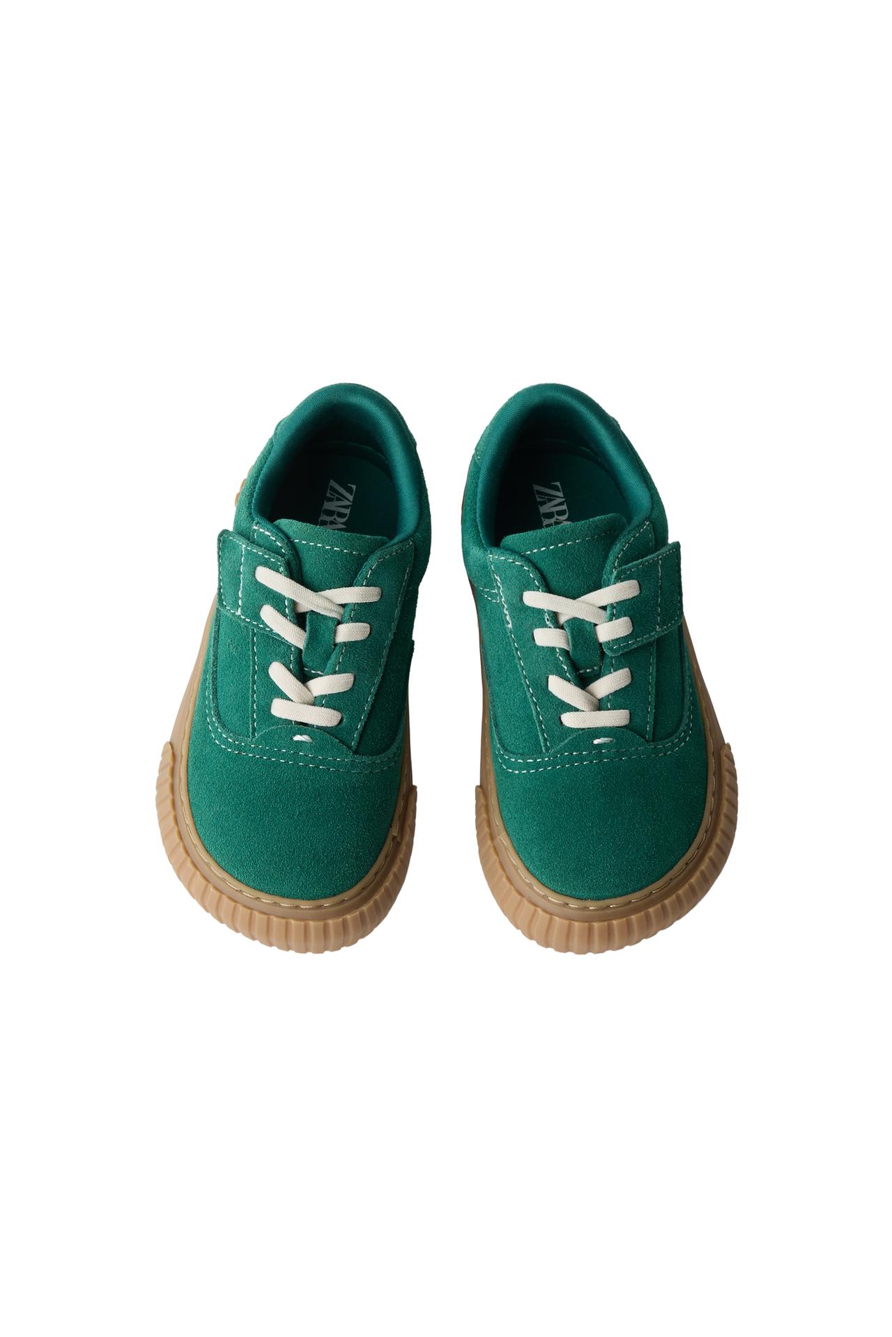 LEATHER BAREFOOT SNEAKERS — Green