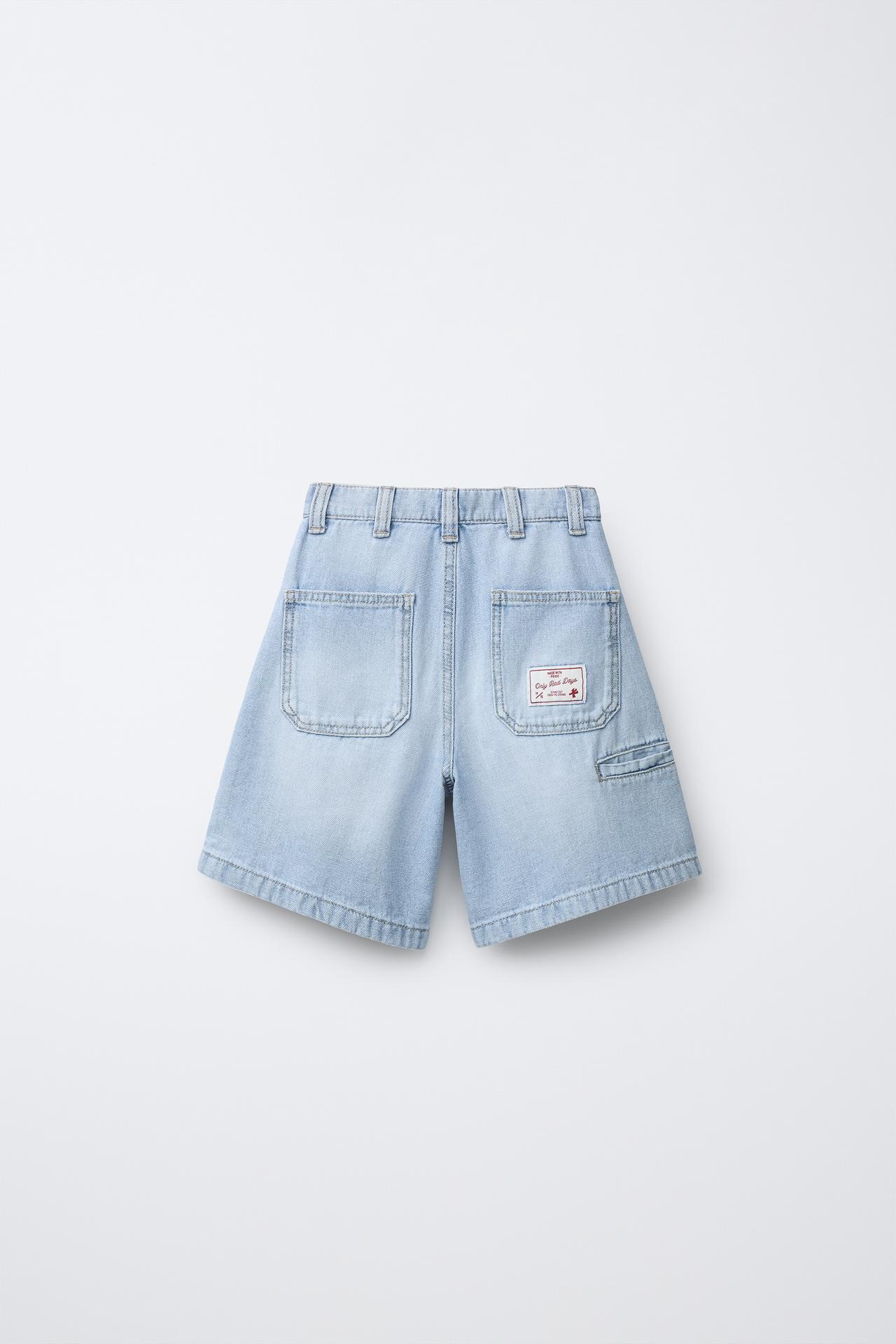 CARPENTER SHORTS WITH LABEL — Blue