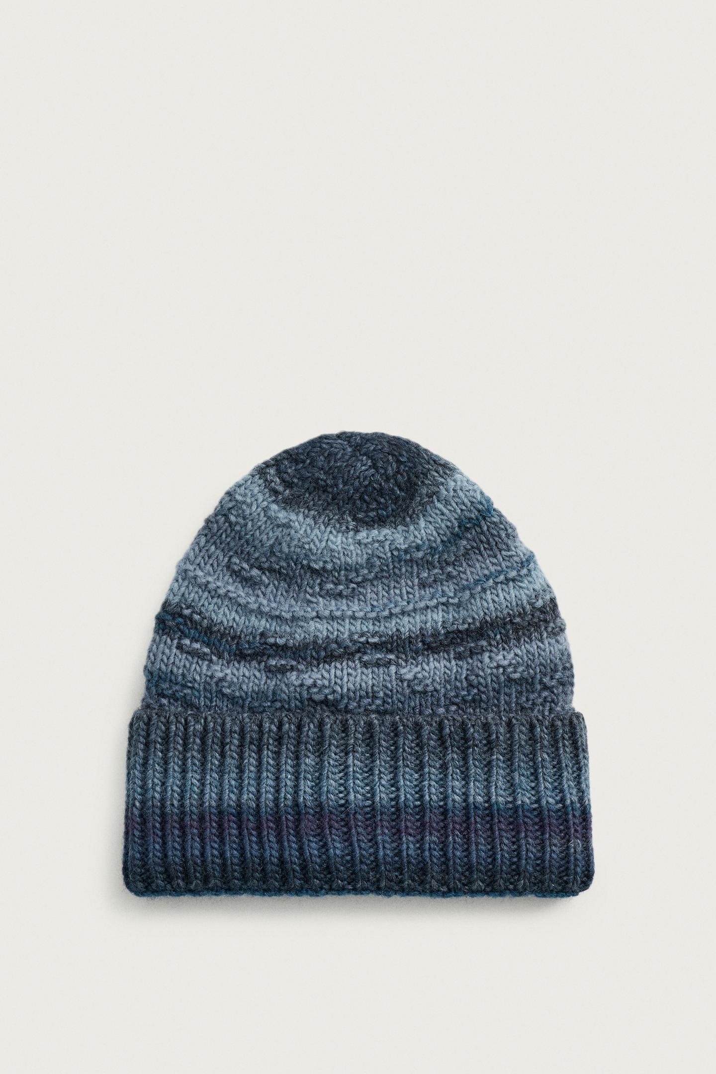 Мужская шапка Zara Wool Blend Knit, цвет: Полуночный синий — фото 4