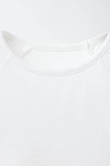 RAGLAN SLEEVE T-SHIRT WITH MODAL - White by Zara - Image 2