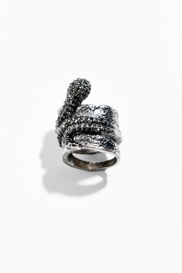 ANELLO PITONATO CON BRILLANTINI - Argento di Zara
