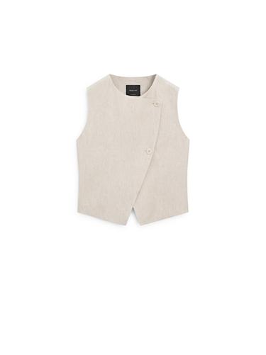 Zara Waistcoat with side button detail - Stone