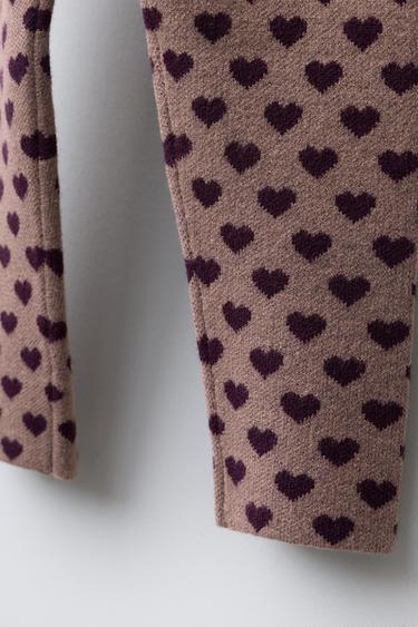 LEGGING EN MAILLE À CŒURS - Rose de Zara - Image 3