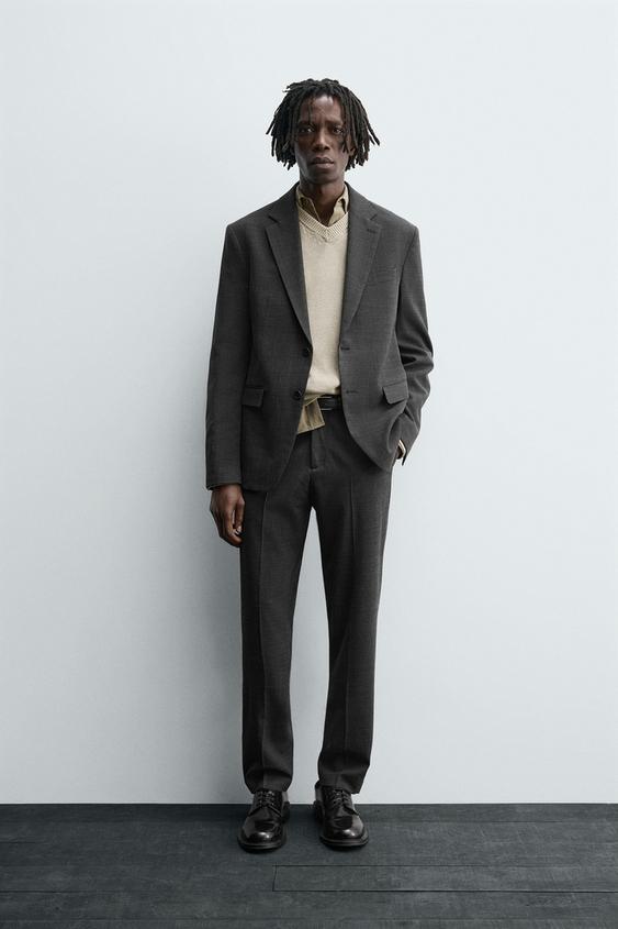 TEXTURED SUIT BLAZER