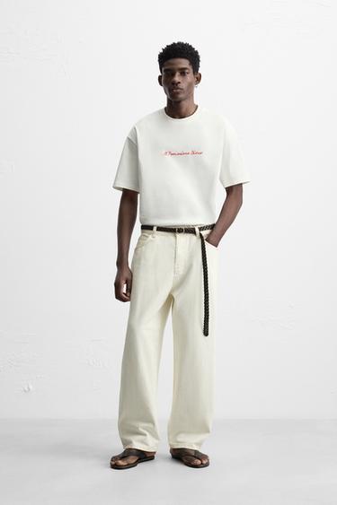 Zara CONTRAST PRINT T-SHIRT - White - Image 0