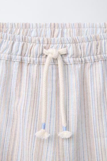 PANTALON DROIT À RAYURES - Bleu clair de Zara - Image 2