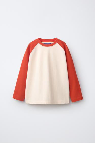 SAMARRETA DE MÀNIGA LLARGA RAGLAN 0FR. PARIS X ZARA - Blanc / Vermell de Zara - Imatge 0