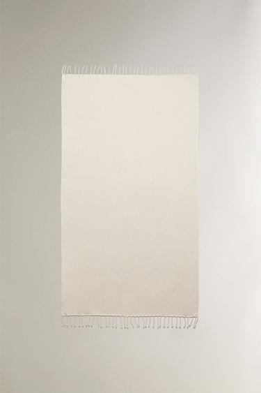 TOALLA PLAYA ALGODÓN FLECOS - Crudo de Zara