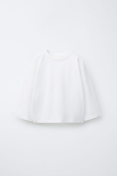 CAMISETA BÁSICA CORAZÓN BORDADO - Blanco de Zara
