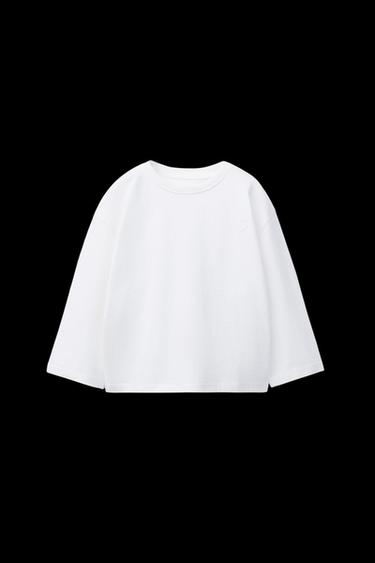 CAMISETA BÁSICA CORAZÓN BORDADO - Blanco de Zara
