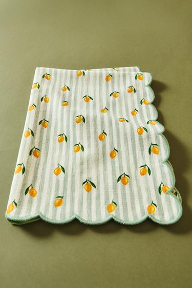 COTTON LEMON TEA TOWEL - Yellow by Zara - Image 5