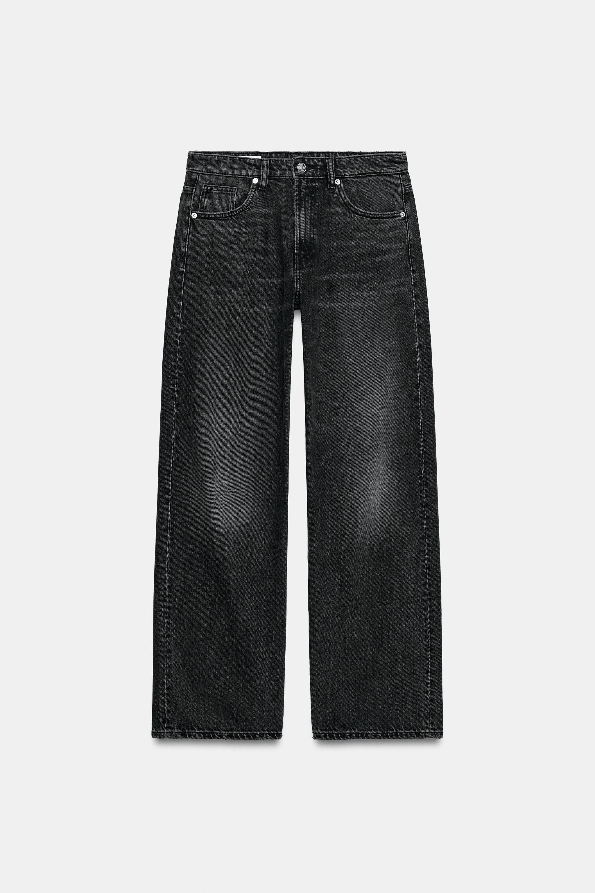 JEANS DENIM TRF RELAXED FIT CINTURA MÉDIA - Azul-marinho | ZARA Brasil