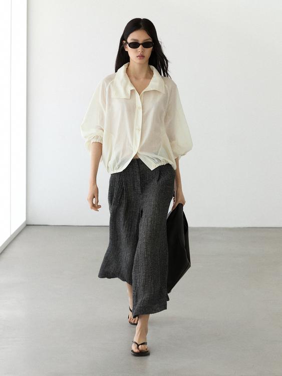 Linen blend melange darted pants from Zara - $200