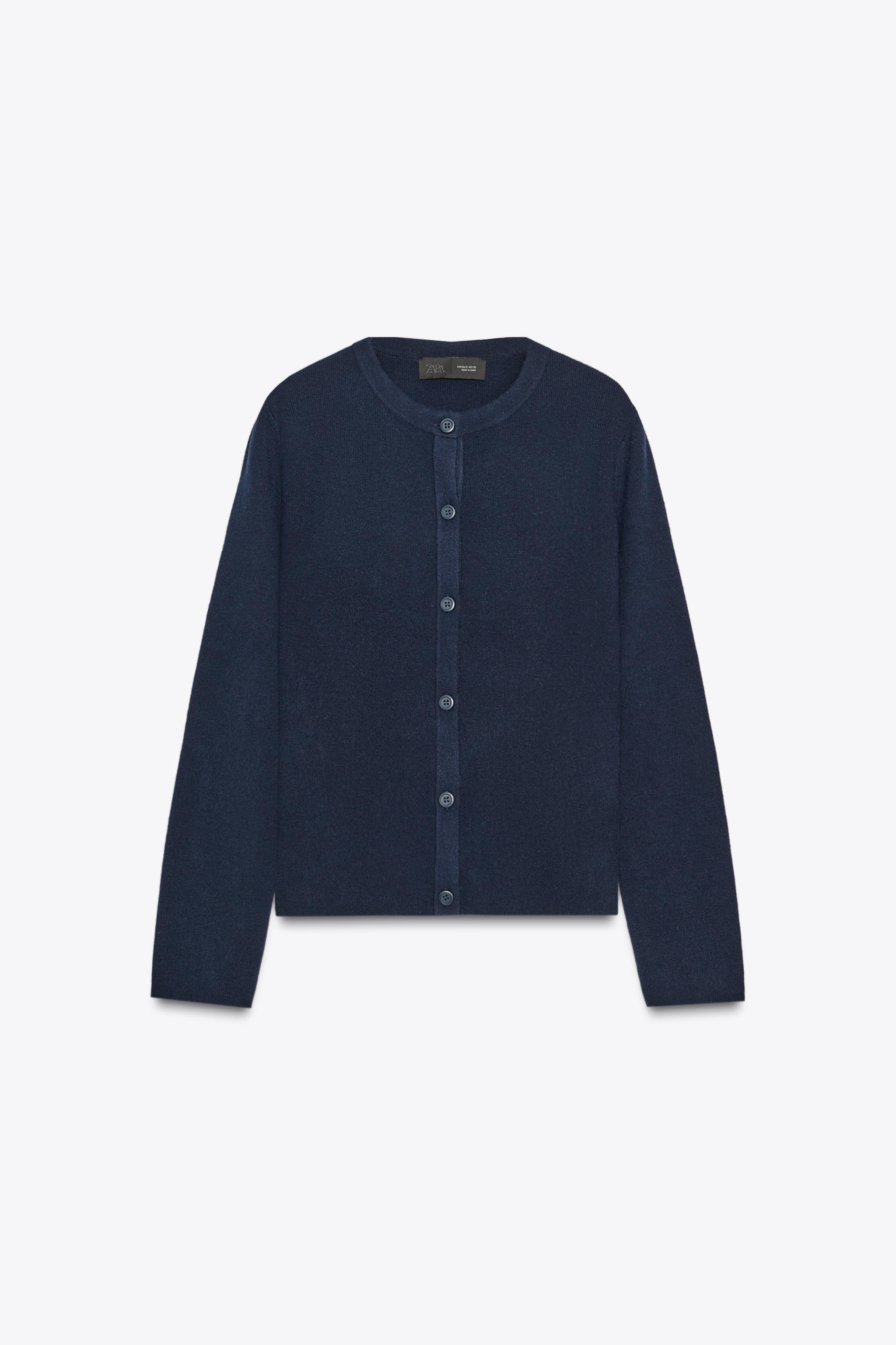 トップス cardoncello1piu1uguale3 CARDIGAN WH BASIC KNIT BUTTON CARDIGAN - Navy blue | ZARA United States