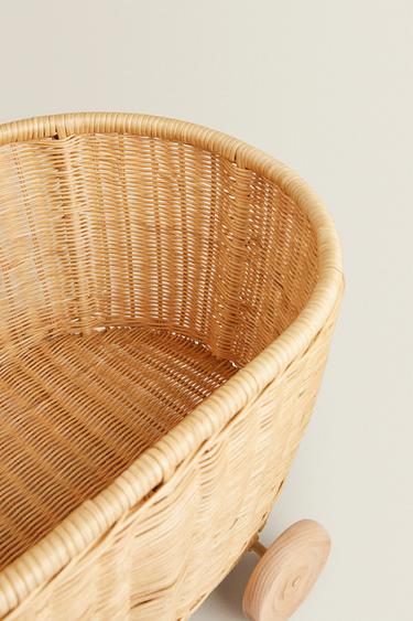 RATTAN TROLLEY WITH WHEELS - Light beige by Zara - Image 8
