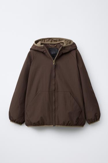 LIGHTWEIGHT HOODED RAINCOAT - Brown by Zara