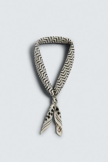 Zara PRINT BANDANA - Ecru