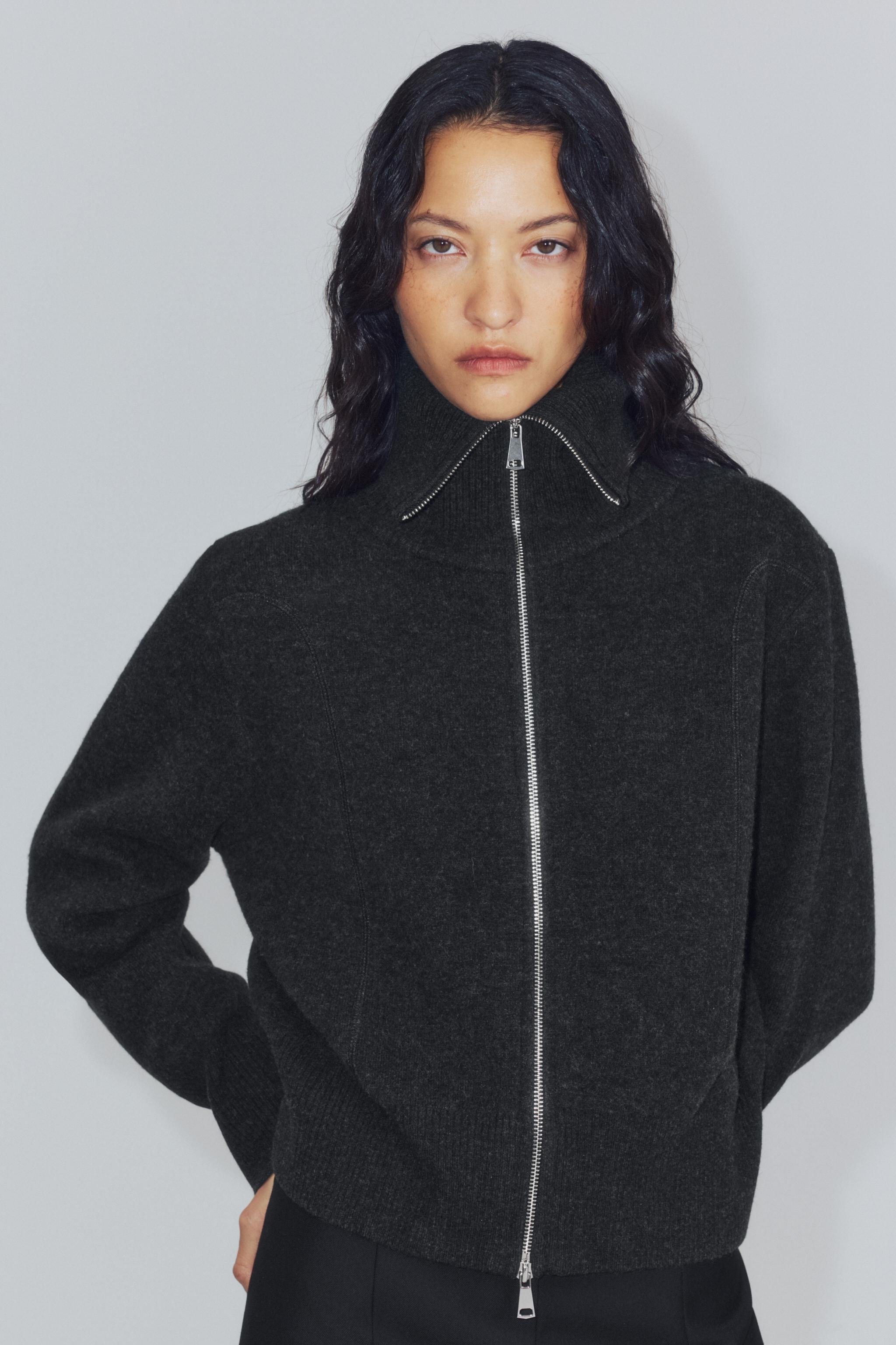 BLOUSON BOMBER 96% LAINE À ZIP