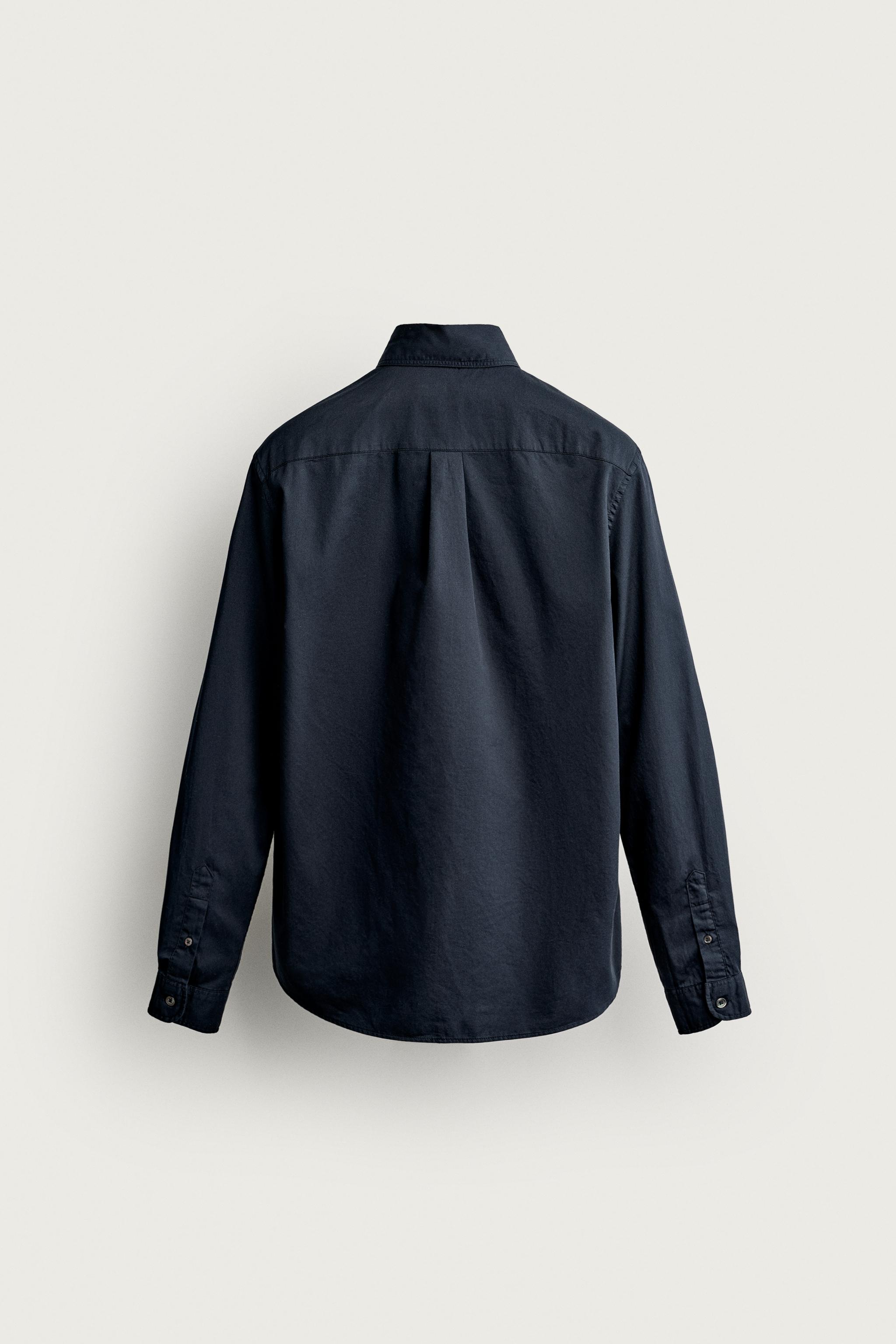 RELAXED FIT POCKET SHIRT — Navy blue