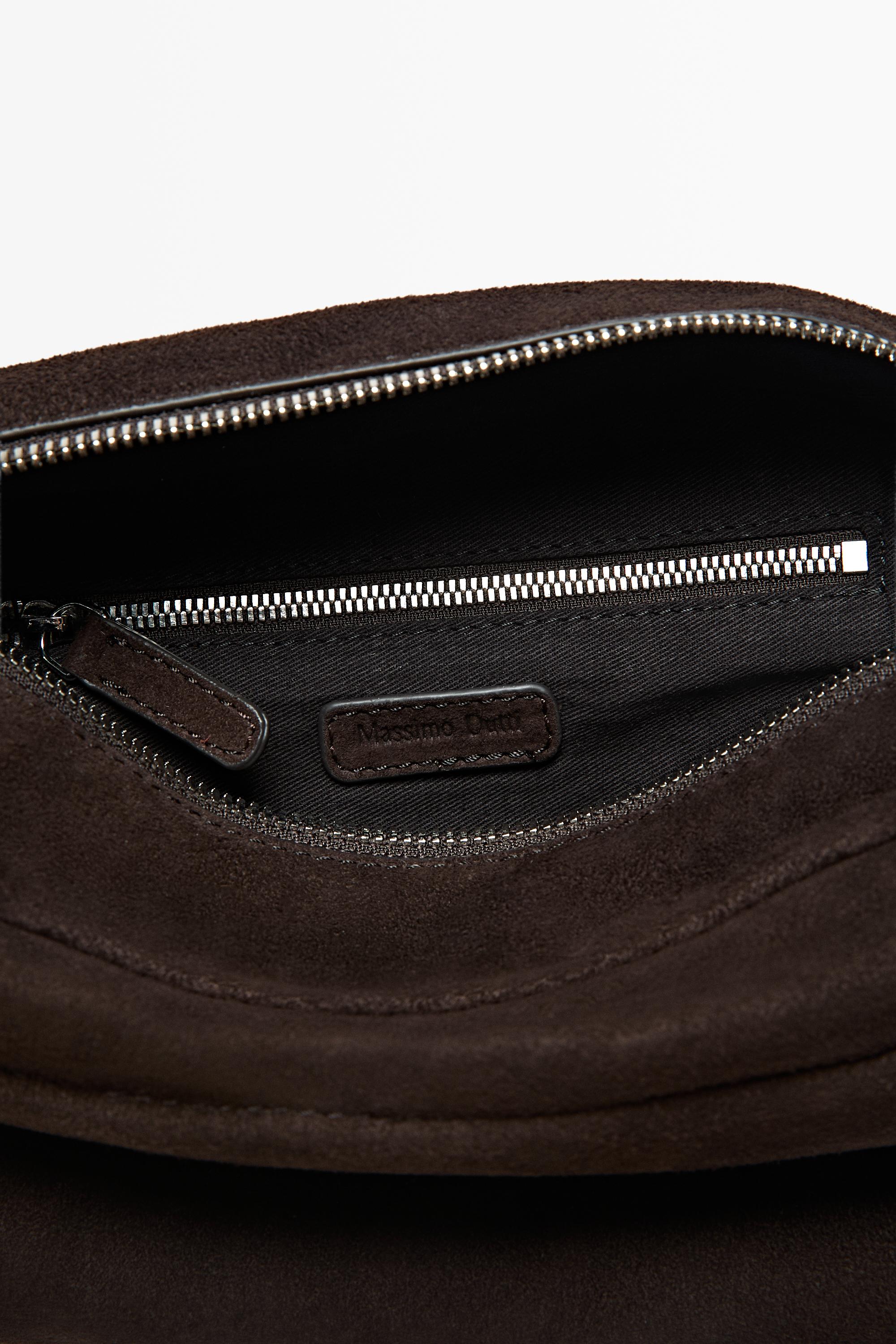 Suede toiletry bag