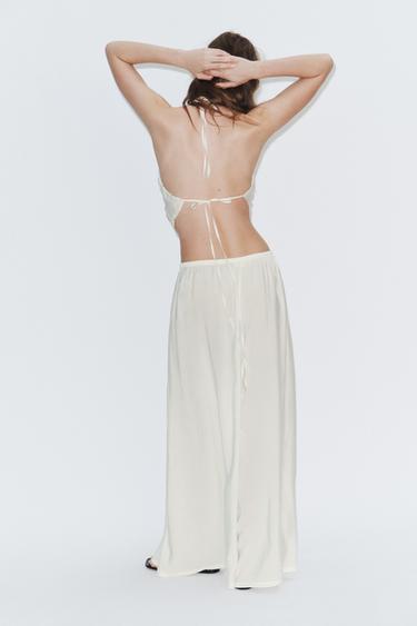 PALAZZO TROUSERS WITH DRAWSTRINGS - White by Zara - Image 3