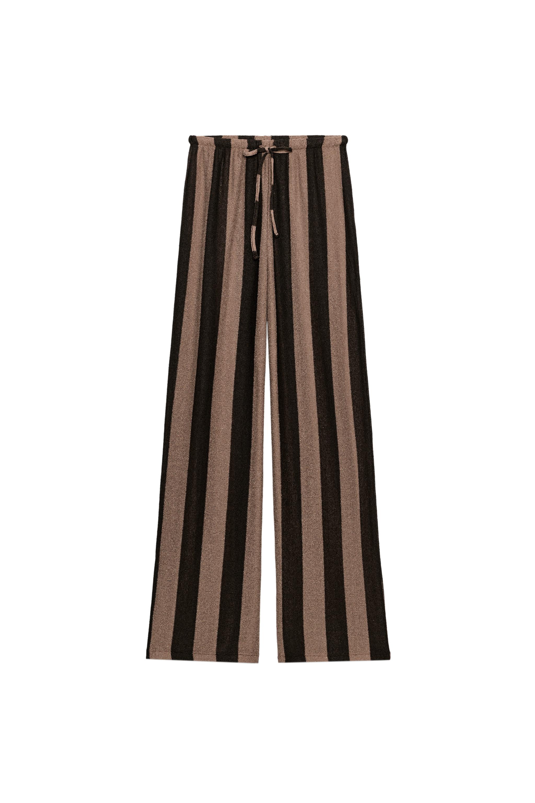 STRIPED RUSTIC PANTS - Brown | ZARA United States