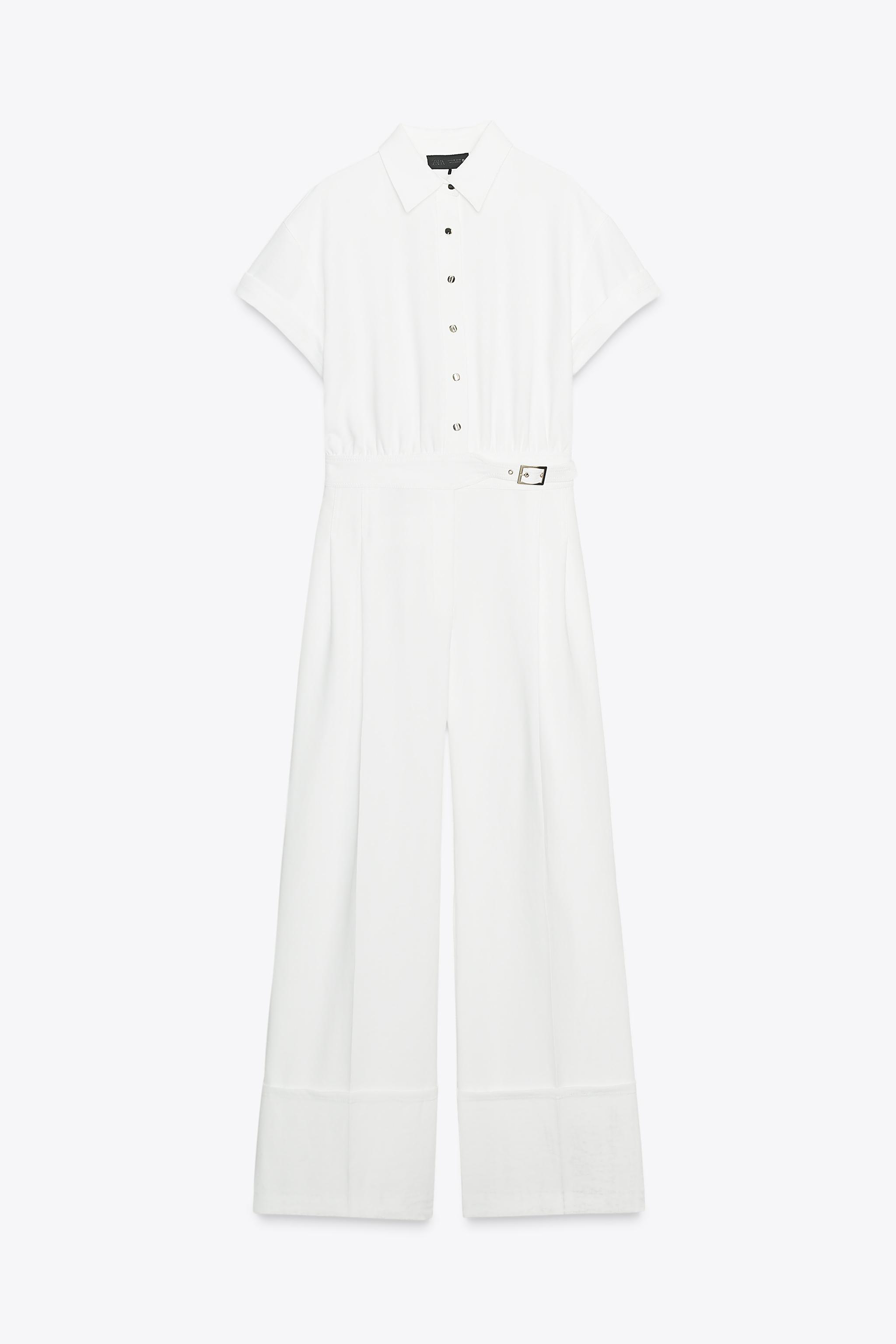 【ZARA】バックレス ロングジャンプスーツ ホワイト3152/271/250 バックレス ロングジャンプスーツ - ホワイト | ZARA Japan / 日本