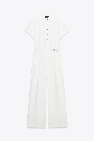 MONO LARGO CREPE - Blanco roto de Zara