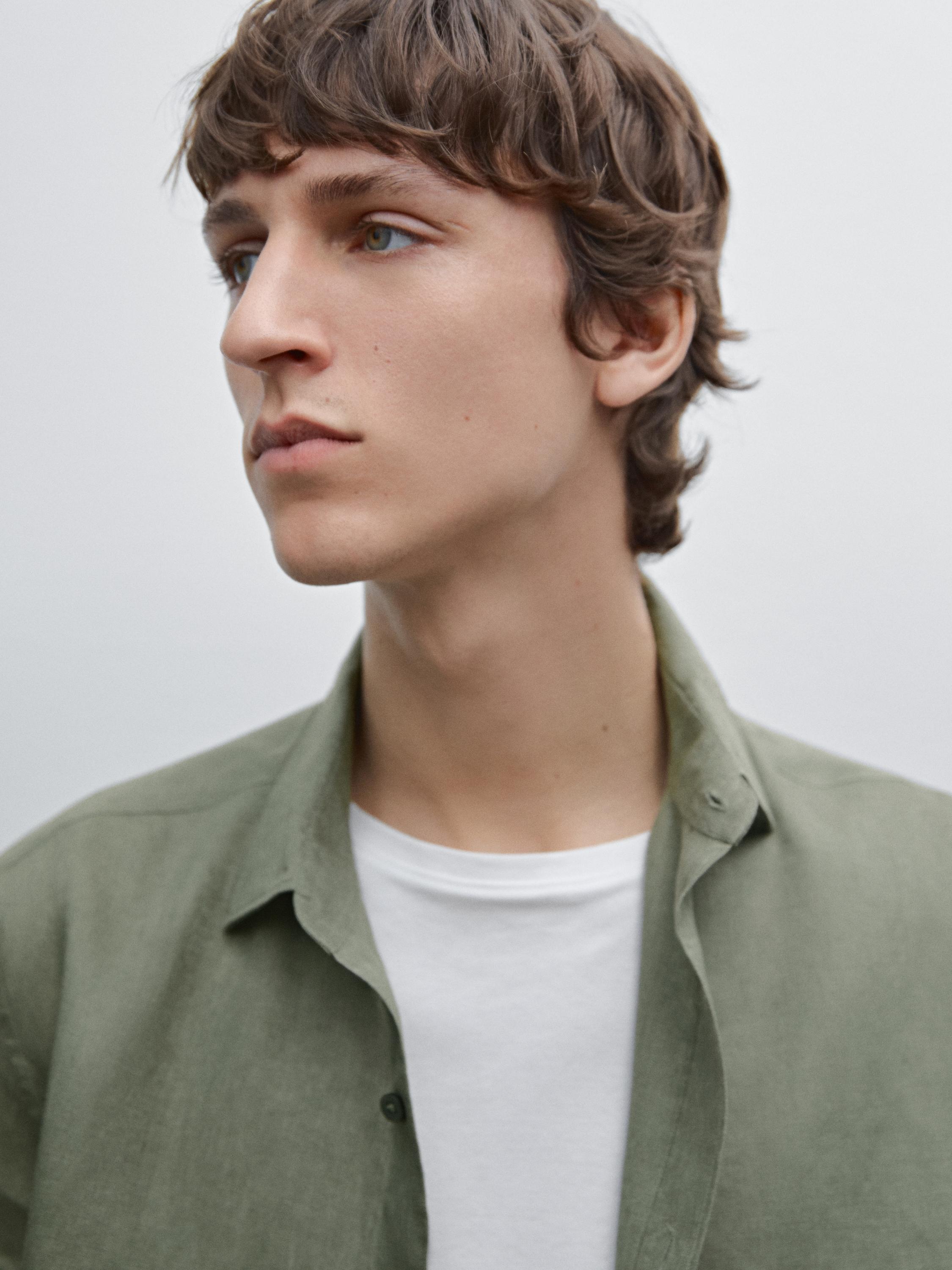 100% linen slim fit shirt