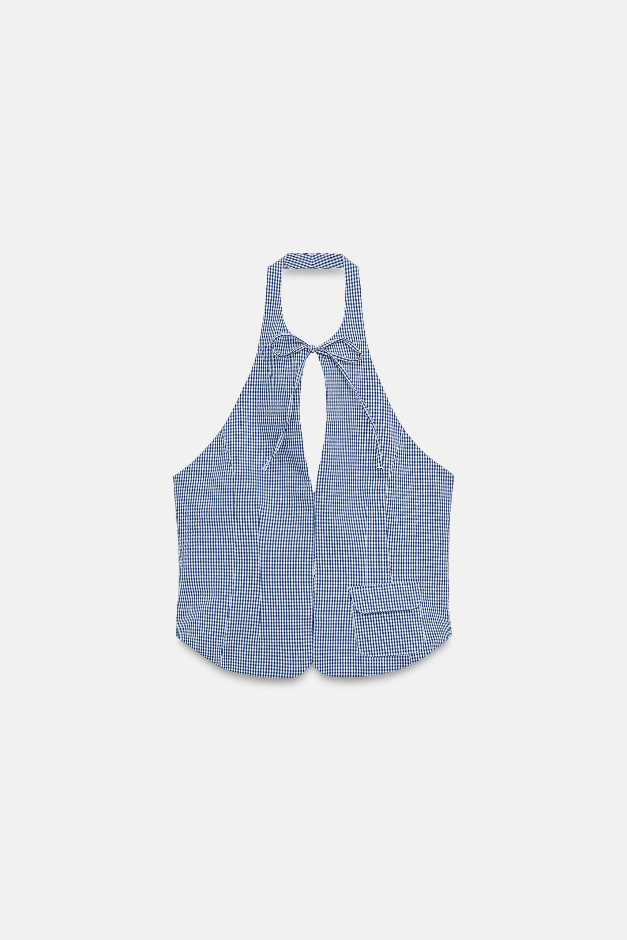 GINGHAM HALTER TOP