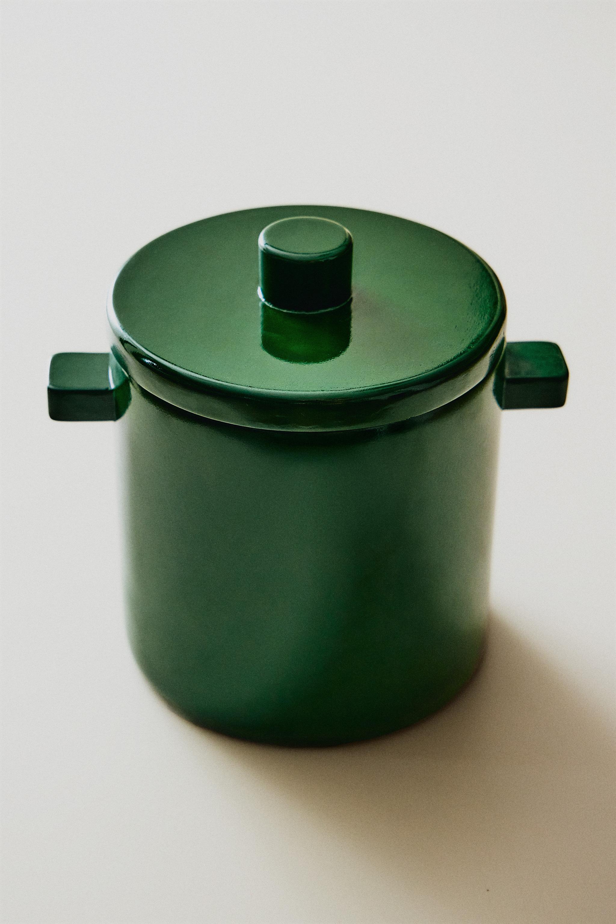 ACACIA WOOD ICE BUCKET — Green