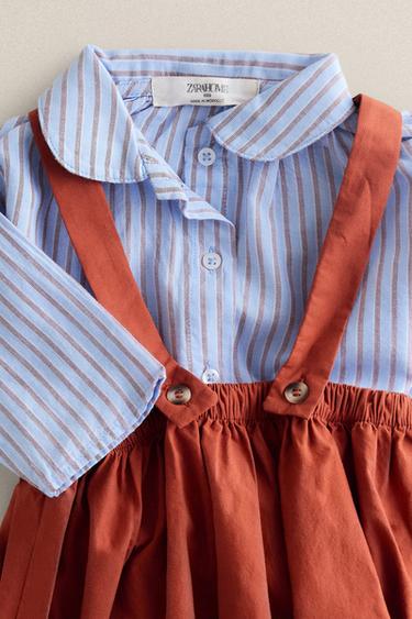STRIPED BABY SHIRT - Light blue by Zara - Image 0