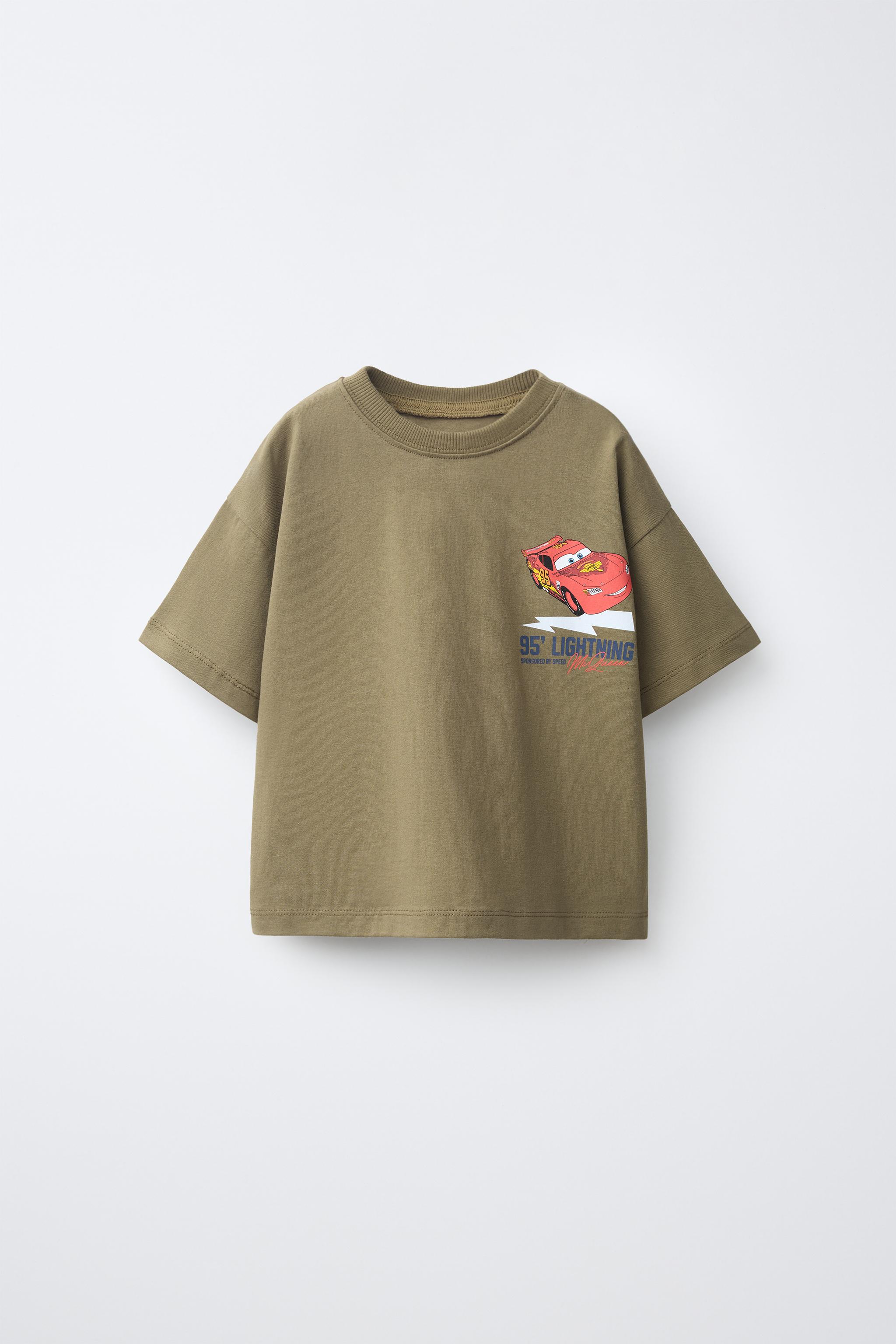 Disney/Pixar Cars Lightning McQueen Graphic T-Shirt — Khaki