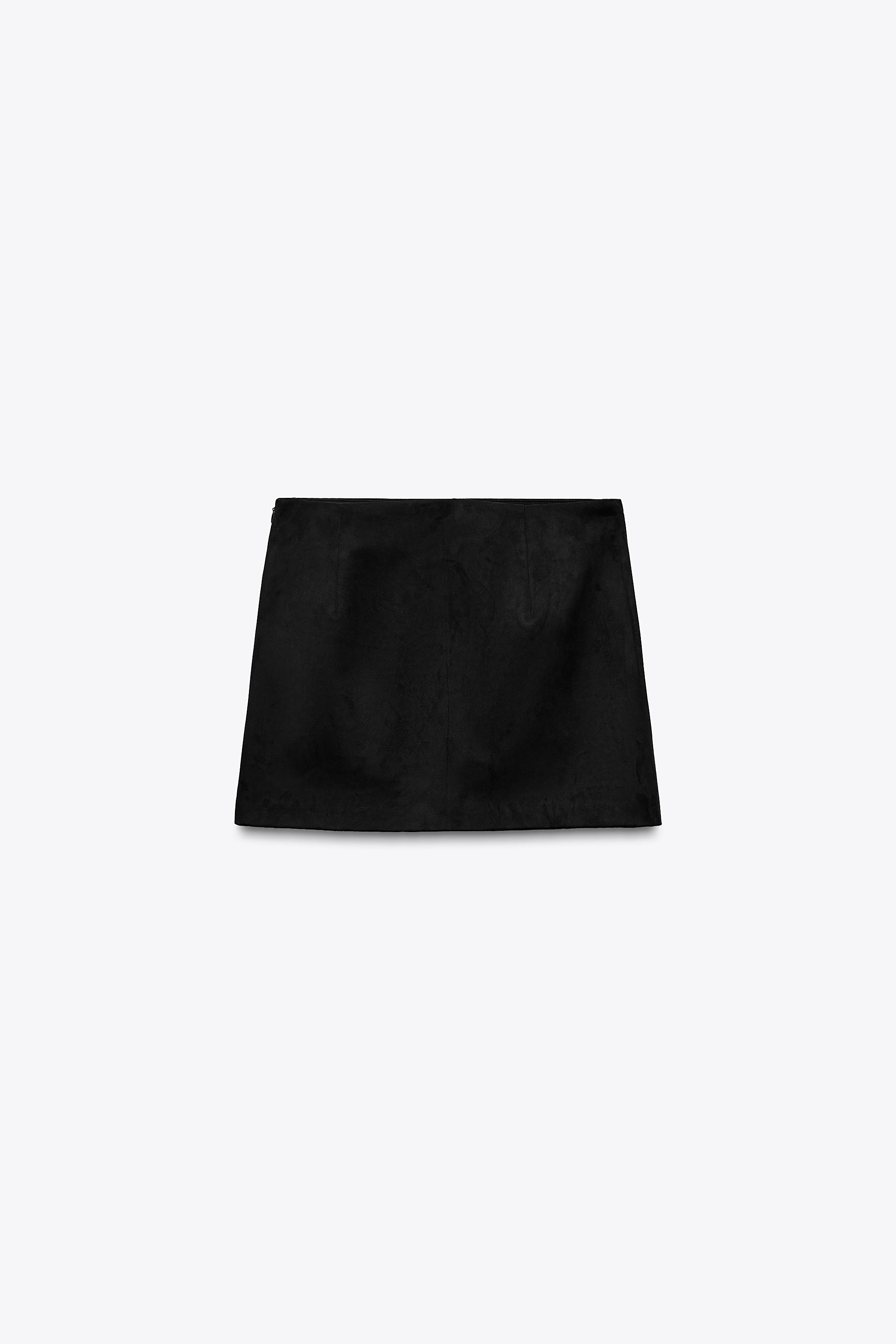 FAUX SUEDE MINI SKIRT - Black | ZARA United States