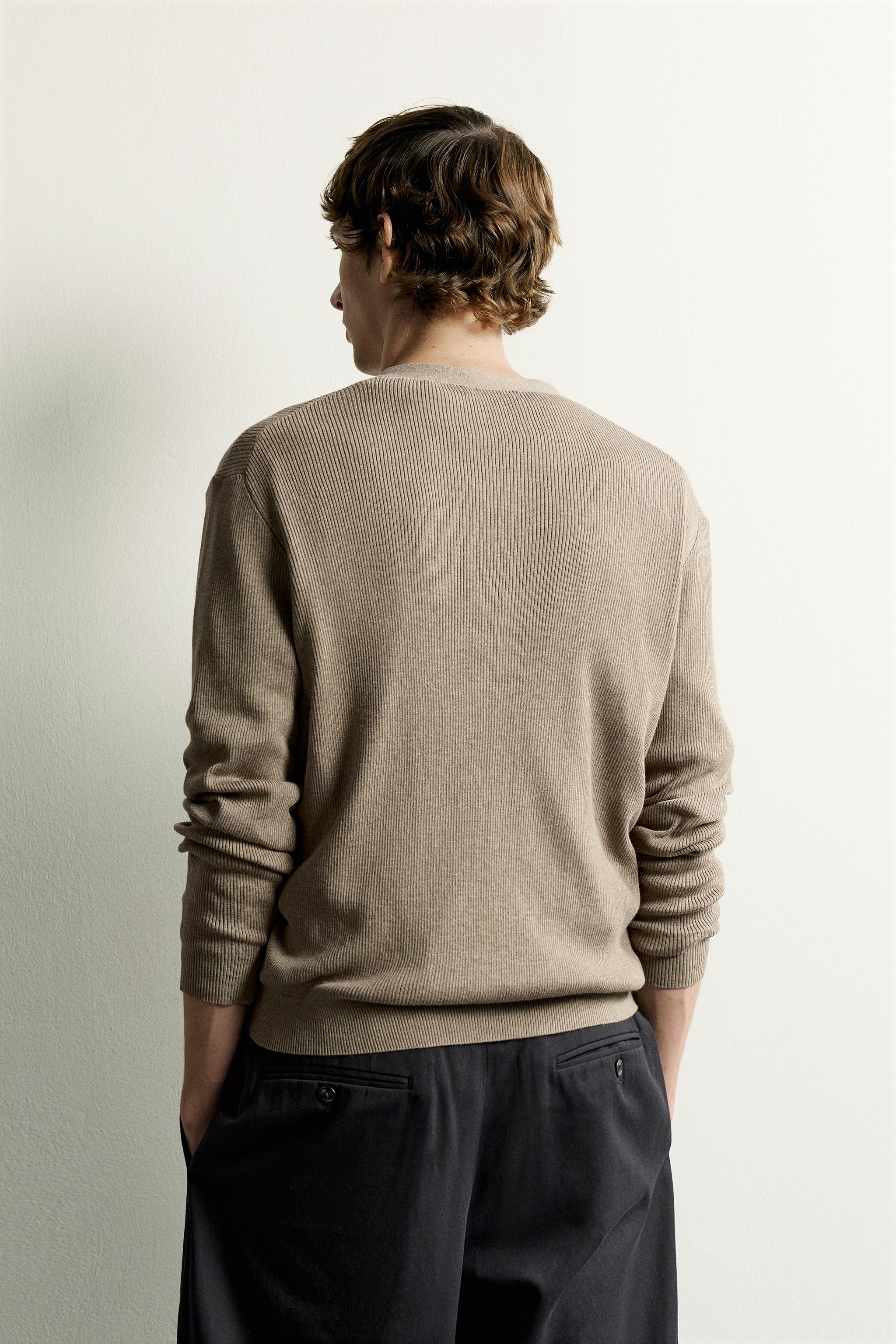 Мужские кардиганы Zara RELAXED-FIT RIBBED CARDIGAN — фото 3