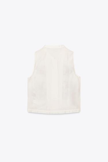 BRASSIÈRE BRODÉE À FLEURS - Écru de Zara - Image 5