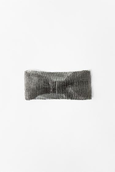 METAL MESH CHOKER NECKLACE - Silver by Zara
