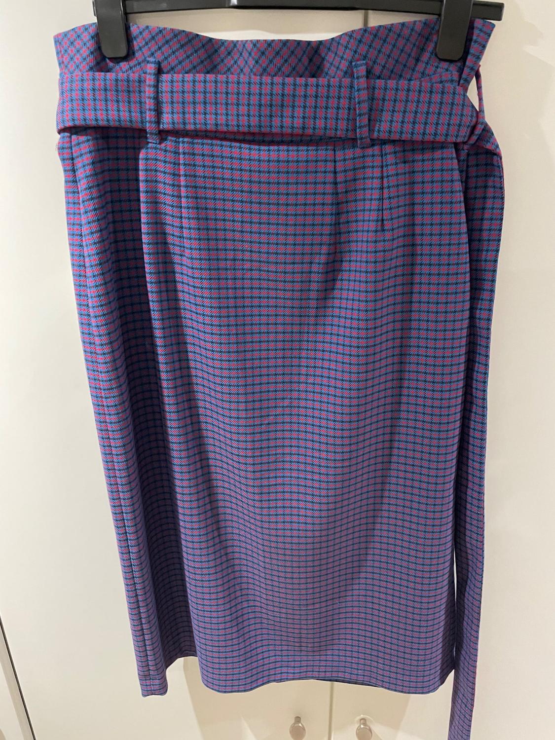 CHECK WRAP SKIRT - Image 4