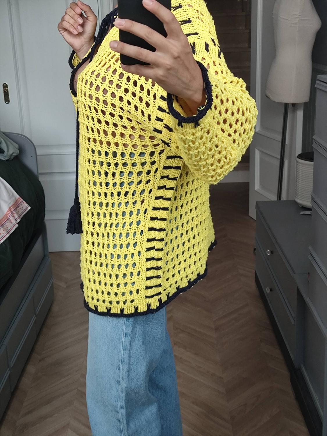 KNIT SWEATER WITH CONTRAST TOPSTITCHING - Image 5