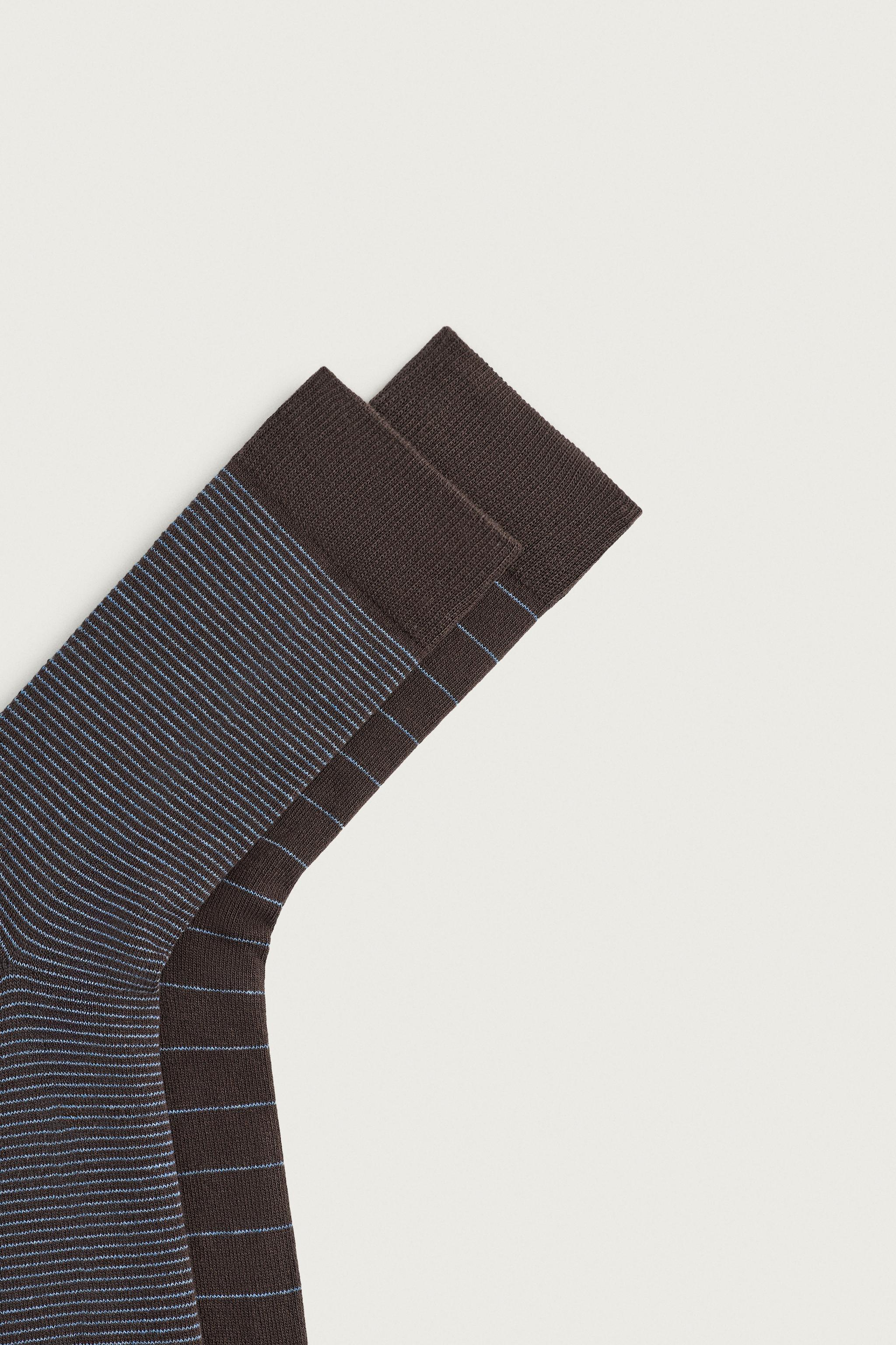 Zara 2'Lİ Kombine Çizgili Çorap Paketi görsel 3