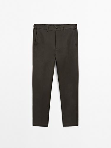Zara Cotton blend jogger fit trousers - Brown