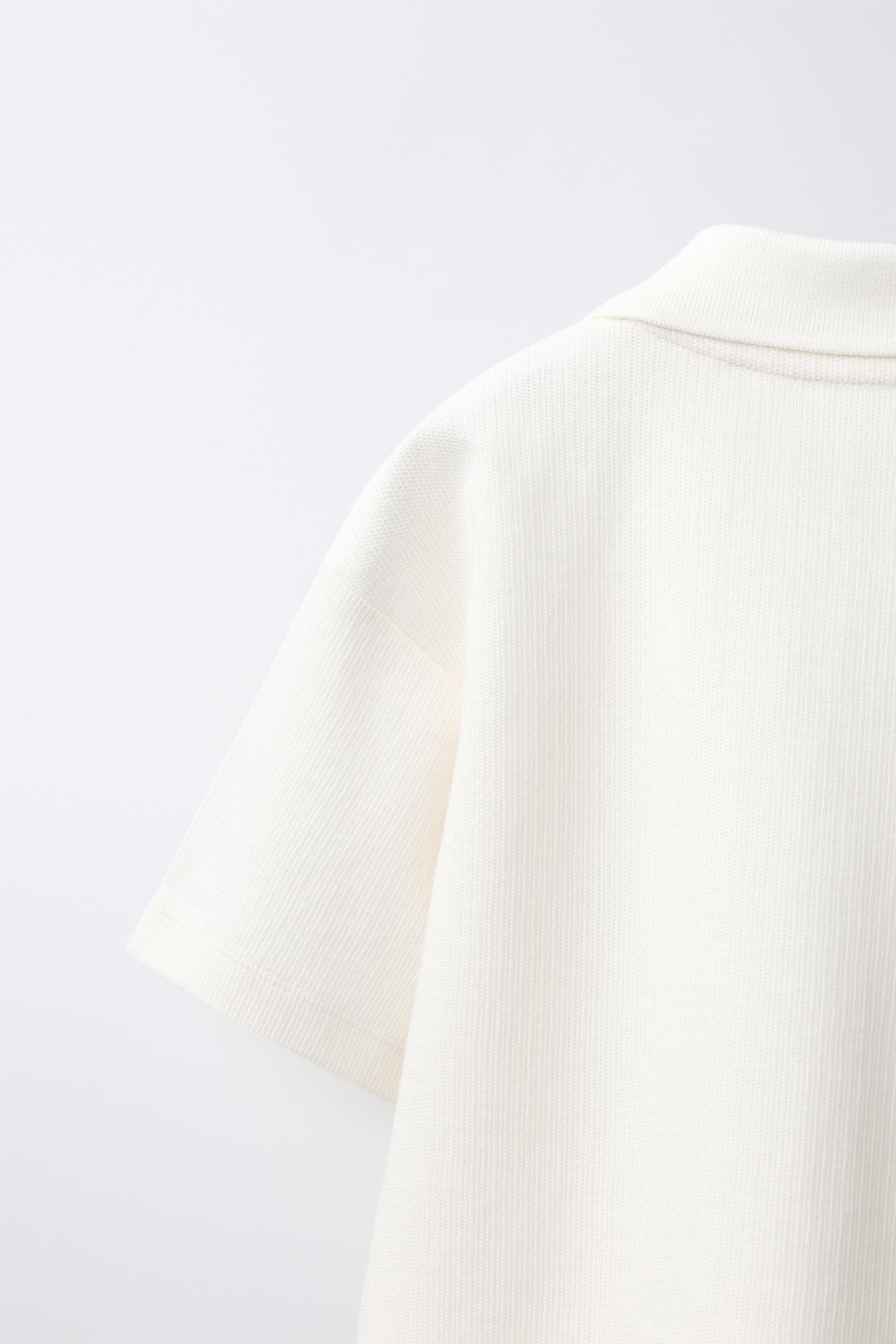 Детское поло Zara Solid Polo Shirt, цвет: Ледяной — фото 4